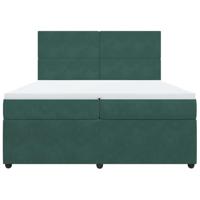 Boxspring met matras fluweel donkergroen 200x200 cm - thumbnail
