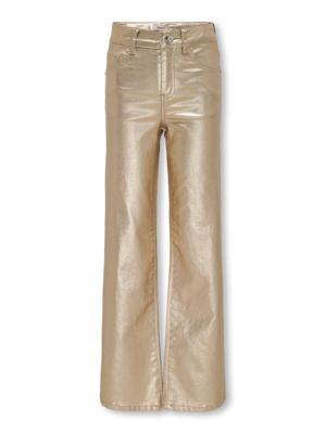 Kids ONLY winter broek meisjes - goud metallic - wide leg fit - KogJuicy