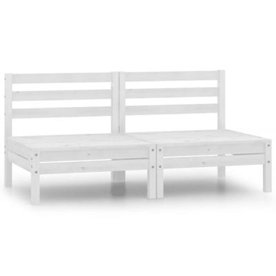 VidaXL Tuinbank 2-zits massief grenenhout wit