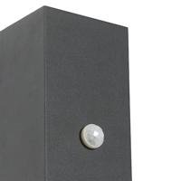 QAZQA Wandlamp donkergrijs 2-lichts IP44 met bewegingssensor - Baleno - thumbnail