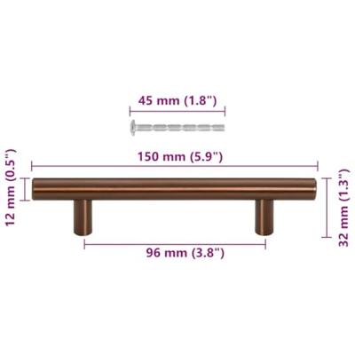 VidaXL Handvatten 10 st 96 mm roestvrij staal bronskleurig VidaXL Handvatten 10 st 96 mm roestvrij staal bronskleurig