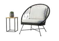 Batea lounge chair 96x95,5x96,5 black alu/black wicker Eurofar - Eurofar - thumbnail