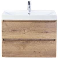 Maxx XL Badmeubelset 80 cm - Natuur Eiken - Wastafel Just 1 Kraangat - thumbnail