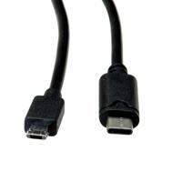ROLINE 11.02.8781 USB 2.0 kabel, type C ST - Micro B ST (omkeerbaar), 3,0 m zwart - thumbnail
