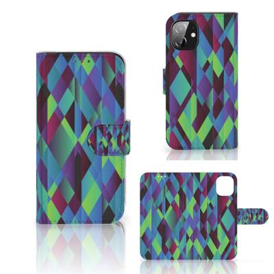 Apple iPhone 12 Mini | Book Case | Abstract Green Blue Apple iPhone 12 Mini | Book Case | Abstract Green Blue