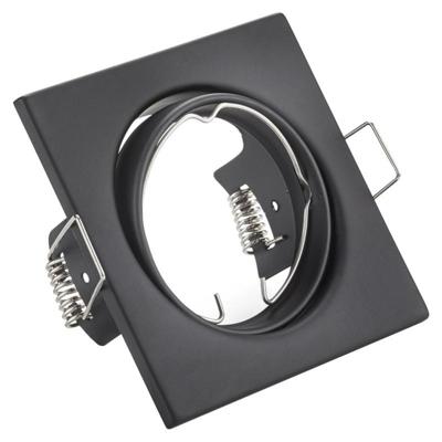 GU10 Inbouwspot Vierkant Zwart Aluminium Kantelbaar 80mm