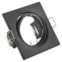 GU10 Inbouwspot Vierkant Zwart Aluminium Kantelbaar 80mm - thumbnail