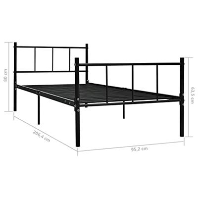 vidaXL Bedframe metaal zwart 90x200 cm vidaXL Bedframe metaal zwart 90x200 cm