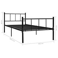 vidaXL Bedframe metaal zwart 90x200 cm - thumbnail