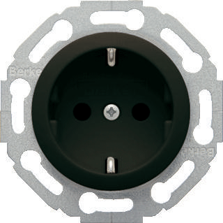 Berker serie 1930/glasserie/palazzo wandcontactdoos met randaarde zwart