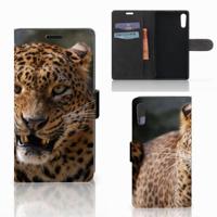 Sony Xperia XZ | Sony Xperia XZs | Telefoonhoesje | Met pasjeshouder | Luipaard - thumbnail