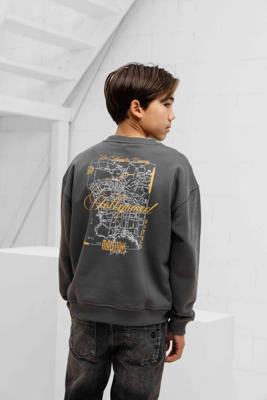 Malelions Hollywood Map Sweater Kids Grijs - Maat 140 - Kleur: GeelGrijs | Soccerfanshop