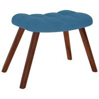 Schommelstoel met krukje fluweel blauw - thumbnail