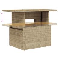 8-delige Loungeset met kussens poly rattan beige - thumbnail