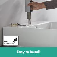 Wastafelmengkraan HansGrohe Vernis Shape Eengreeps 70 CoolStart Zinc Met Trekwaste Chroom - thumbnail