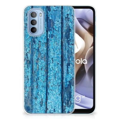 Motorola Moto G31 | G41 | Bumper Hoesje | Wood Blue Motorola Moto G31 | G41 | Bumper Hoesje | Wood Blue