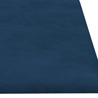 VidaXL Wandpanelen 12 st 1,08 m² 60x15 cm fluweel blauw - thumbnail