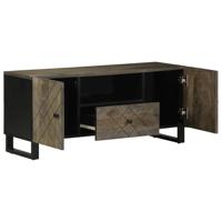 Tv-meubel 105x33x46 cm massief mangohout zwart - thumbnail