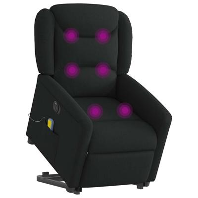 Sta-op-massagestoel elektrisch verstelbaar stof zwart - thumbnail