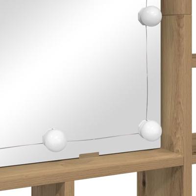 Spiegelkast met plank artisanaal eikenkleurig 91 x 15 x 76.5 cm