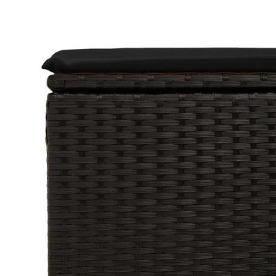 6-delige Loungeset met kussens poly rattan acacia zwart - thumbnail