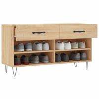 VidaXL Schoenenbank 102x35x55 cm bewerkt hout sonoma eikenkleurig - thumbnail