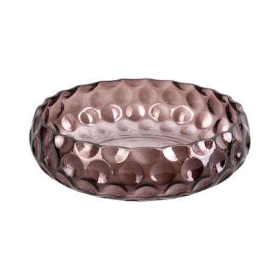 Present Time [DL] Bowl spekkels glas grote chocolade bruin D. 26cm, H. 7cm -