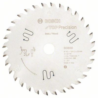 Bosch Professional Cirkelzaagblad voor Hout | Best for Wood | Ø 165mm Asgat 20mm 32T - 2608642386