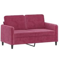 Tweezitsbank 120 cm fluweel wijnrood - thumbnail