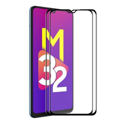 Voor Samsung Galaxy M32 5G 2 stks Enkay Hat-Prince Full Lijm Gehard Glas 6D Volledige dekking Anti-Krasbeschermer
