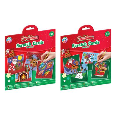 Creative Craft Group Kerstmis kras kaarten, 4 stuks