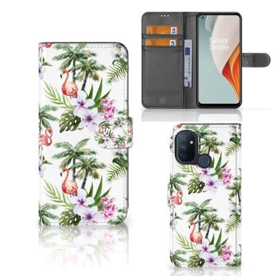 OnePlus Nord N100 | Telefoonhoesje | Met pasjeshouder | Flamingo Palms