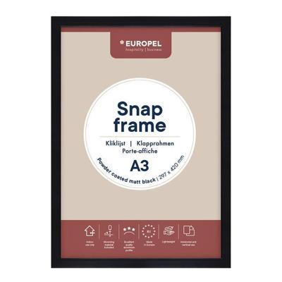 Europel clicklijst, lijst 25mm A3, mat zwart posterframe Europel clicklijst, lijst 25mm A3, mat zwart posterframe