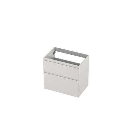 INK - Onderkast 2 Laden Greeploos Gelakt 45gr A-symmetrisch - 700x450x650 Mm - Hoogglans Wit