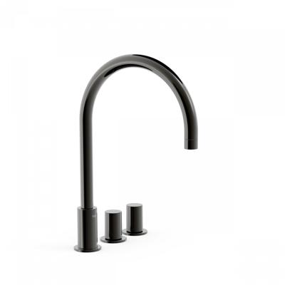 Badrandkraan Tres Study Exclusive Tweeknops Uitloop Gebogen 23 cm Metallic Zwart Badrandkraan Tres Study Exclusive Tweeknops Uitloop Gebogen 23 cm Metallic Zwart