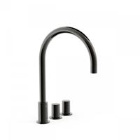 Badrandkraan Tres Study Exclusive Tweeknops Uitloop Gebogen 23 cm Metallic Zwart - thumbnail