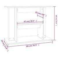 Aquariumstandaard 80x35x60 cm bewerkt hout betongrijs - thumbnail