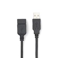 USB-Kabel | USB 2.0 | USB-A Male | USB-A Female | 480 Mbps | Vernikkeld | 3.00 m | Rond | PVC | Zwar - thumbnail