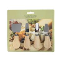 Kaasmesjes hout/RVS 4-delig - thumbnail