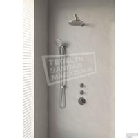 Thermostatische inbouw regendouche Set 19 - 20cm douchekop met muurarm, 3-standen handdouche, doucheslang en geïntegreerde glijstang in RVS geborsteld PVD - thumbnail