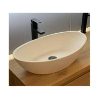 Waskom Casajoy 61.5x34x16cm Iris Solid Surface Mat Wit - thumbnail