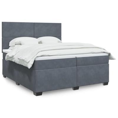 Boxspring met matras fluweel donkergrijs 200x200 cm