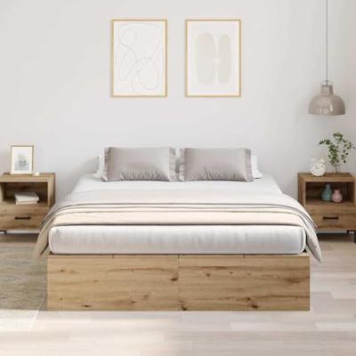 Bedframe met opslag artisanaal eikenkleurig 200 x 150 x 31.5 cm