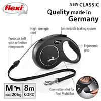 Flexi New Classic Koord M Zwart 8m - thumbnail