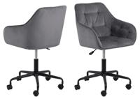 Bendt Bureaustoel 'Loren' Velvet, kleur Dark Grey - thumbnail