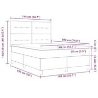 Boxspringbed met matras Lichtgrijs 140 x 190 cm Stof - thumbnail