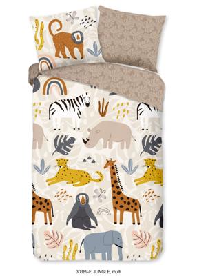 Good Morning Kinderdekbedovertrek "dieren" - Multi - (140x200/220 cm) - Katoen Flanel