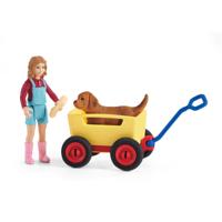 Schleich Farm World Puppy in Bolderwagen - thumbnail