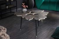 Decoratieve salontafel GINKGO LEAFS 75cm zilver handgemaakt metaal - 41792 - thumbnail