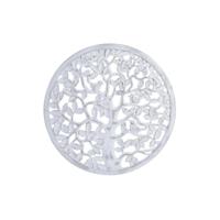 Wanddecoratie DKD Home Decor Boomstructuur MDF Wit (80 x 2 x 80 cm) - thumbnail